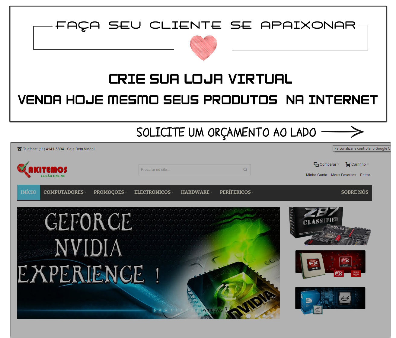 orçamento criação de site