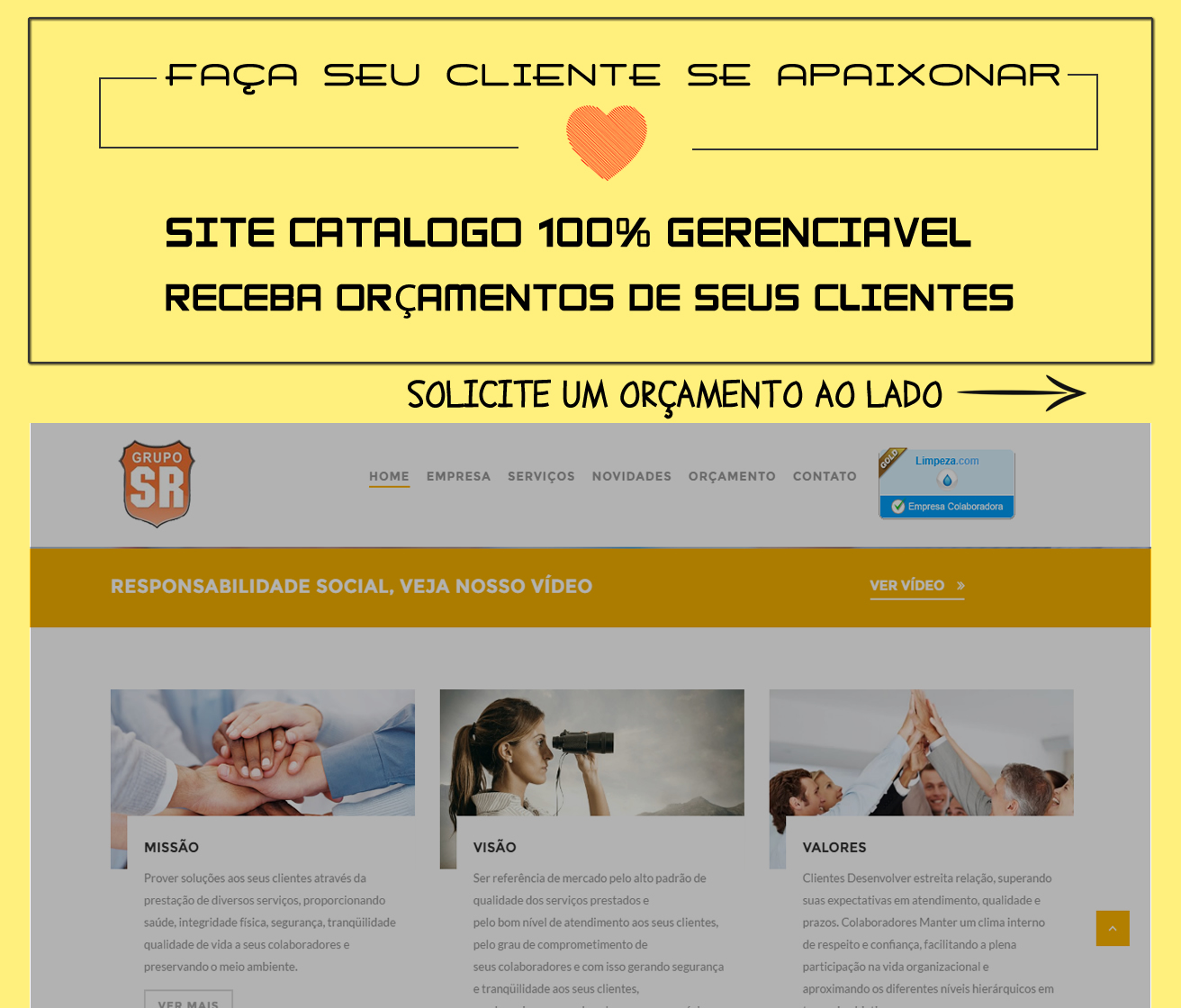 orçamento criação de site